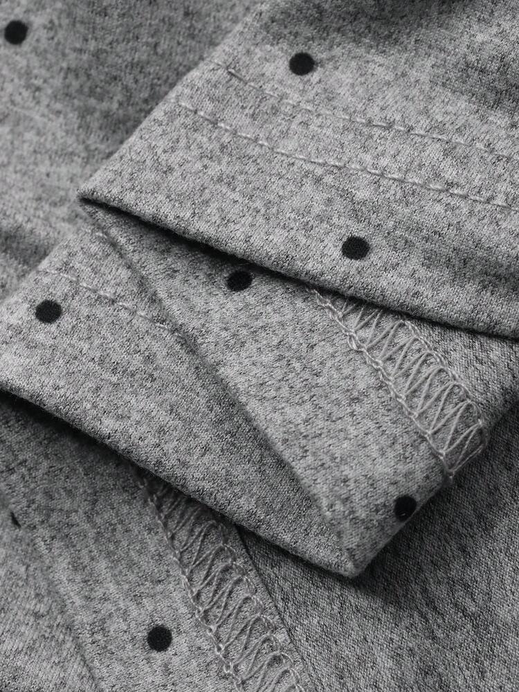 Plus Size Polka Dot Print Twist Front Drop Shoulder T-Shirt Summer