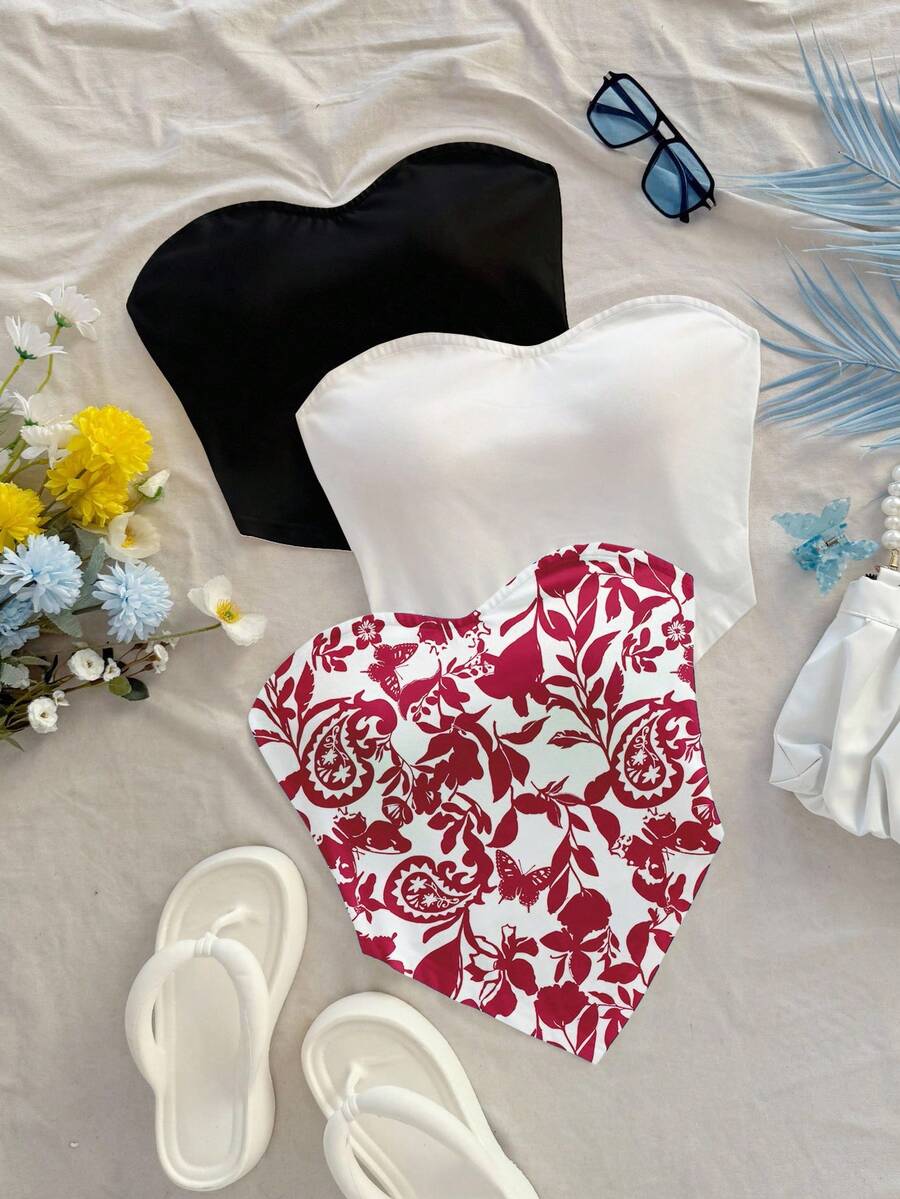 Soleia Top fascia asimmetrico casual da donna - Multicolore - Visualizzare 1