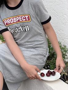 DAZY 少女卡通图案连衣裙 - 灰色 - 查看 6