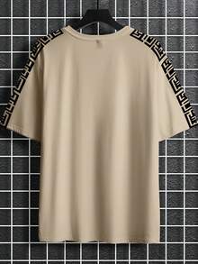 Manfinity Homme 男士圆领字母印花休闲百搭日常短袖T恤 - 彩色 - 查看 4