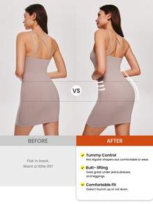 LUVLETTE Smoothing Shaping High-Waist Tummy Control No-Show Shapewear  Breathable Nude Shorts - Apricot - View 3