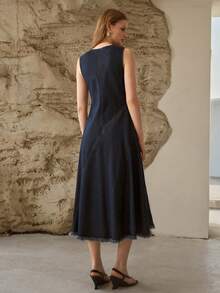 MOTF PREMIUM 女士休闲/约会修身牛仔连衣裙，春夏款 - 藍色 - 查看 3