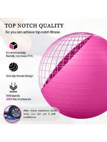 1 Pregnant Women's Ball, Prenatal Yoga, Pilates, Smooth Yoga Ball, Beginner's Thick Explosion-Proof Fitness, Childbirth, Midwifery, Balance Ball+Foot Press, Random Inflatable Tube - Pink - View 5