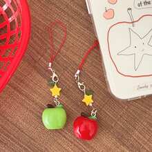 1个可爱3D苹果挂饰 | 少女风手机挂绳/钥匙扣/包包挂件 - 彩色 - 查看 6