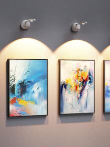 Teckwe 可充电室内壁灯 LED 运动传感器聚光灯 3 种灯光颜色亮度可调图片壁画灯用于悬挂照片绘画展示柜楼梯客厅画廊、圣诞礼物、秋冬季假期必备品露营度假必需品度假配件 - 白色 - 查看 4