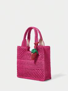 SHECARRY Women's Casual Straw Tote Bag, Suitable For Vacation - Multicolor - View 1