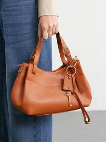 SHECARRY New Handbag, Multi-Functional Fashion Tote Bag, Versatile Shoulder Bag For Commuting - Brown - View 1