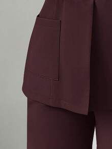Rafferiza Bộ áo blazer dài tay màu trơn thời trang dành cho nữ - Màu đỏ tím - Xem 5