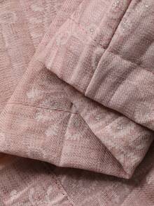 DAZY 2pcs Women's Vintage Distressed Dual-Tone Linen Texture Casual Outfit Set Lounge Sets For Women Summer - Pink - View 3