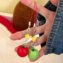 1个可爱3D苹果挂饰 | 少女风手机挂绳/钥匙扣/包包挂件 - 彩色 - 查看 4