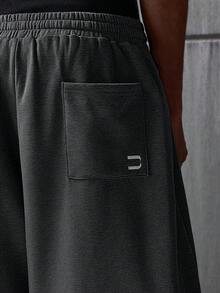 NEON BLANC Men's Hoodie And Trousers, Sporty Style, Striped Design, Loose Fit, Street Style. - Dark Grey - View 6