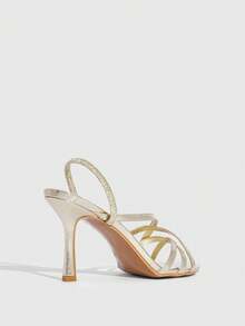 CUCCOO SZL Women's Pointed Toe Fashionable Elegant Versatile High Heel Sandals - Gold - View 9