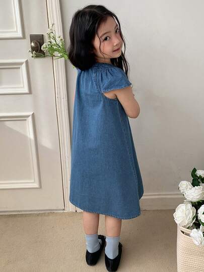 DAZY Girls' Denim Jumper Dress, Fall