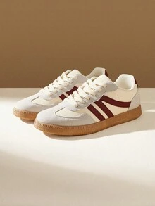 CUCCOO EASI 2026 New Spring Women Retro Versatile Casual Sneakers, Flat White Shoes - Khaki - View 7