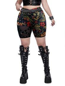 Whyspr Quần legging lưới xuyên thấu gợi cảm cỡ lớn ôm sát - Nhiều màu - Xem 3