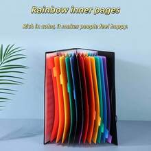 A4 Rainbow Data Organizer, Filmapp Organizer - Filmapp Organizer, Stor kapacitet Koreansk stil Enkel Kontorsmaterial, Tillbaka till skolan, Skolmaterial - Multifärgad - Visa 2