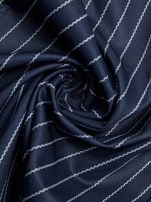 Opuloom Women's Striped Woven One-Shoulder Wrap Shirt With Ruched Side Tie Bow And Asymmetric Hem, Paired With Straight Leg Pants, Business/Office/Casual Wear, Spring/Summer - Multicolor - View 8