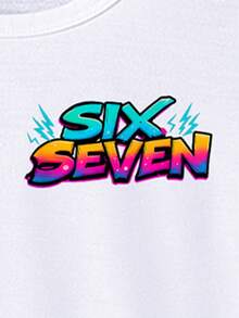 SHEIN Streecool Kids 男童卡通字母图案T恤 - 白色 - 查看 9