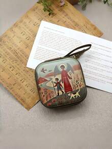 便携式圣母玛利亚祈祷念珠收纳袋，拉链式，7x7厘米，宗教用品，优雅卡通基督教首饰盒，信徒 - 彩色 - 查看 26