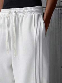 NEON BLANC 男士连帽衫和长裤，运动风格，条纹设计，宽松版型，街头风格。 - 淺灰色 - 查看 4