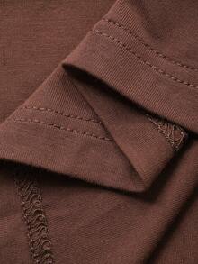 DAZY Bộ áo liền quần mùa hè cho nữ, không tay, buộc dây vai, eo, ống rộng, thích hợp mặc ở nhà. - Cà phê nâu - Xem 9