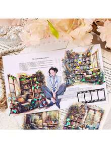 6pcs Secret Scenery PET Sticker Pack | Cross-Border Journal Stickers For Student, DIY Scrapbook Supplies - suit - View 10