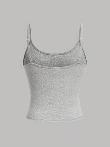 Girlism 4件套少女休闲运动简约纯色修身露脐吊带背心套装 - 酒紅色 - 查看 5