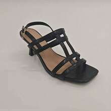 Rosivie Women's Fashionable Versatile High Heel Sandals, Summer - Black - View 11