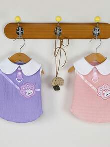 PETSIN 宠物服装、狗狗服装、猫咪连帽衫、休闲背心、春夏新品、小动物印花背心、酷炫休闲装、卡通连帽衫 - 彩色 - 查看 5