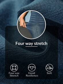 Flexra Plus Size Casual Everyday Washed Slant Pocket Flare Jeans - Blue - View 8