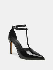 2025秋冬性感时尚黑色露趾尖头细高跟鞋，4.1英寸细高跟，休闲百搭，适合女士、优雅人士、女士高跟鞋、派对装扮 - 黑色 - 查看 5