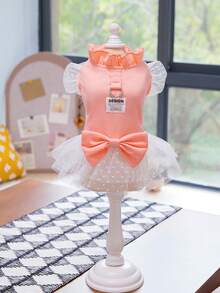 PETSIN 狗狗服装、猫咪服装、动物裙装、宠物春夏新品系列、幼犬连衣裙、公主风百搭连衣裙、条纹印花、小型动物服装、清凉防晒霜 - 彩色 - 查看 6