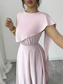Elenzga Elegant Urban Chic New Women's Sleeveless High Waist A-Line Ankle-Length Dress In Light Pink, Suitable For Daily Wear, Weddings, Galas, Commuting, Graduation Parties, Holidays, Vacations, Dates, Parties, Halloween, Christmas, New Year, Thanksgiving, Weddings - Pink - View 4