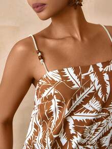 Vesra Women's Tropical Plant Print Casual Camisole - Multicolor - View 6