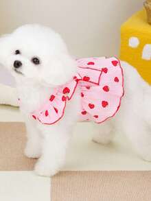 PETSIN 狗狗服装、猫咪服装、动物裙装、宠物春夏新品系列、幼犬连衣裙、公主风百搭连衣裙、条纹印花、小型动物服装、清凉防晒霜 - 彩色 - 查看 9