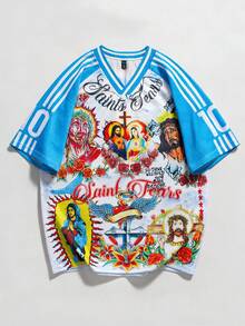 ROMWE MEN Street Life 505-Pink-01403 Áo thun gân hoa bóng mượt họa tiết mắt chim - BT - Nhiều màu - Xem 1