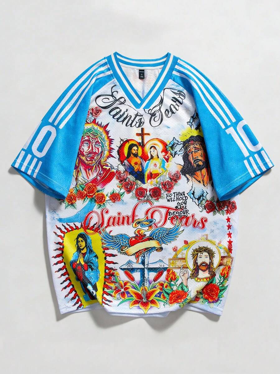 ROMWE MEN Street Life 505-Pink-01403 Áo thun gân hoa bóng mượt họa tiết mắt chim - BT - Nhiều màu - Xem 1