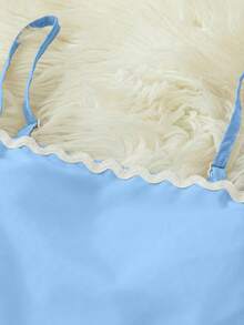 GlowEve Women's Contrast Trim Spaghetti Strap 3 PiecesCasual Set, Summer - Baby Blue - View 3