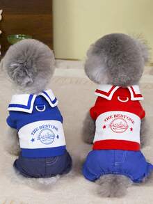 PETSIN Dog Clothing, Cat Clothing, Small Animal Four Legged Clothing, Spring And Summer New Items, Cat Clothing, Casual Clothing, Home Dog Clothing, Small Animal Jumpsuit - Multicolor - View 9