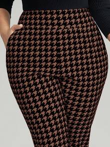 Comfylo Quần skinny dáng rộng họa tiết răng cưa, túi bên hông, cỡ lớn. - Màu nâu  Mocha - Xem 9