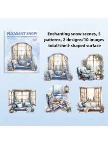 6pcs Secret Scenery PET Sticker Pack | Cross-Border Journal Stickers For Student, DIY Scrapbook Supplies - suit - View 3