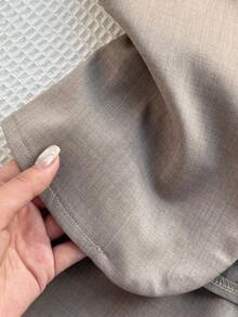 Tween Girls' Solid Color Button Decor Sleeveless Top And Shorts Set,Kids - Apricot - View 4