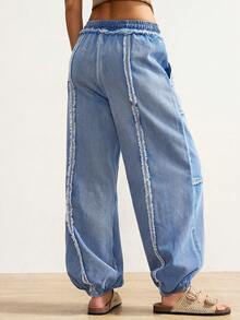 Bohemela Jeans bleus vintage décontracté grande taille - Jean clair - Voir 2