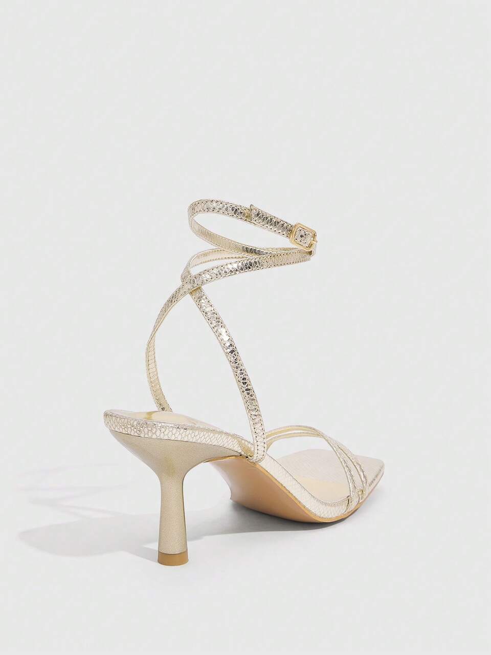 CUCCOO SZL Women's Square Toe Buckle Design Elegant Fashion High Heel Sandals Valentine's Day Spring Shoes Prom Heels Summer Shoes