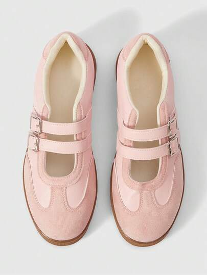 ROMWE Kawaii 女士休闲运动鞋，畅销复古搭扣设计平底运动鞋，白色鞋，硫化鞋，厚底运动鞋，粉色橡胶底鞋，永不过时，透气舒适，百搭时尚休闲鞋，适合所有季节