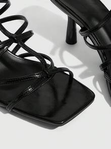 CUCCOO SZL Women's Elegant Commuter Heeled Sandals - Black - View 6