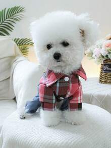 PETSIN 1pc Pet Clothes, Stylish And Fashionable Four-Legged Romper, Spring And Autumn Fake Two-Piece Jumpsuit - Multicolor - View 5