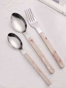 Haus Hana Stainless Steel Western Cutlery Set For Home Use, Small Tavern Tableware, Steak Fork Knife Spoon Set Gift - Multicolor - View 4