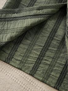 SHEIN Vintaside Kids 男婴绿色纹理短袖休闲衬衫搭配同色绿色短裤套装，适合外出、休闲穿着和生日派对。 - 綠色 - 查看 7