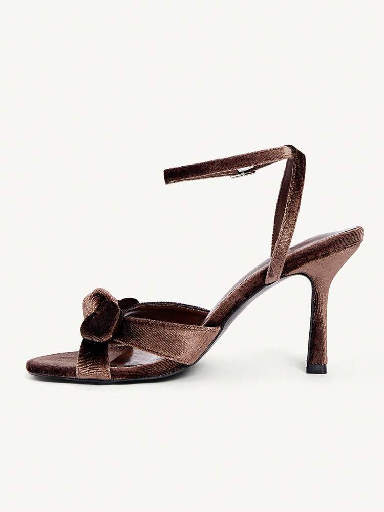 CUCCOO CHICEST White Crystal Embellished Strap Bow High Heel Sandals, Elegant Casual Party Date Wedding Occasion Shoes For Women Wedding Shoes Summer Shoes Bride Shoes